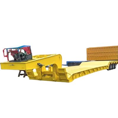 kupować 2 Linia 4 Osiowe przyczepy niskie łóżko 80-120ton odłączalne Gooseneck Semi Truck Lowboy przyczepy na sprzedaż Malawi online manufacture